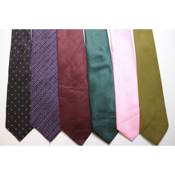 Lot of 6 Mens Neckties Calvin Klein Nautica DKNY Barry Wang Rodney Silk Various - Picture 1 of 9